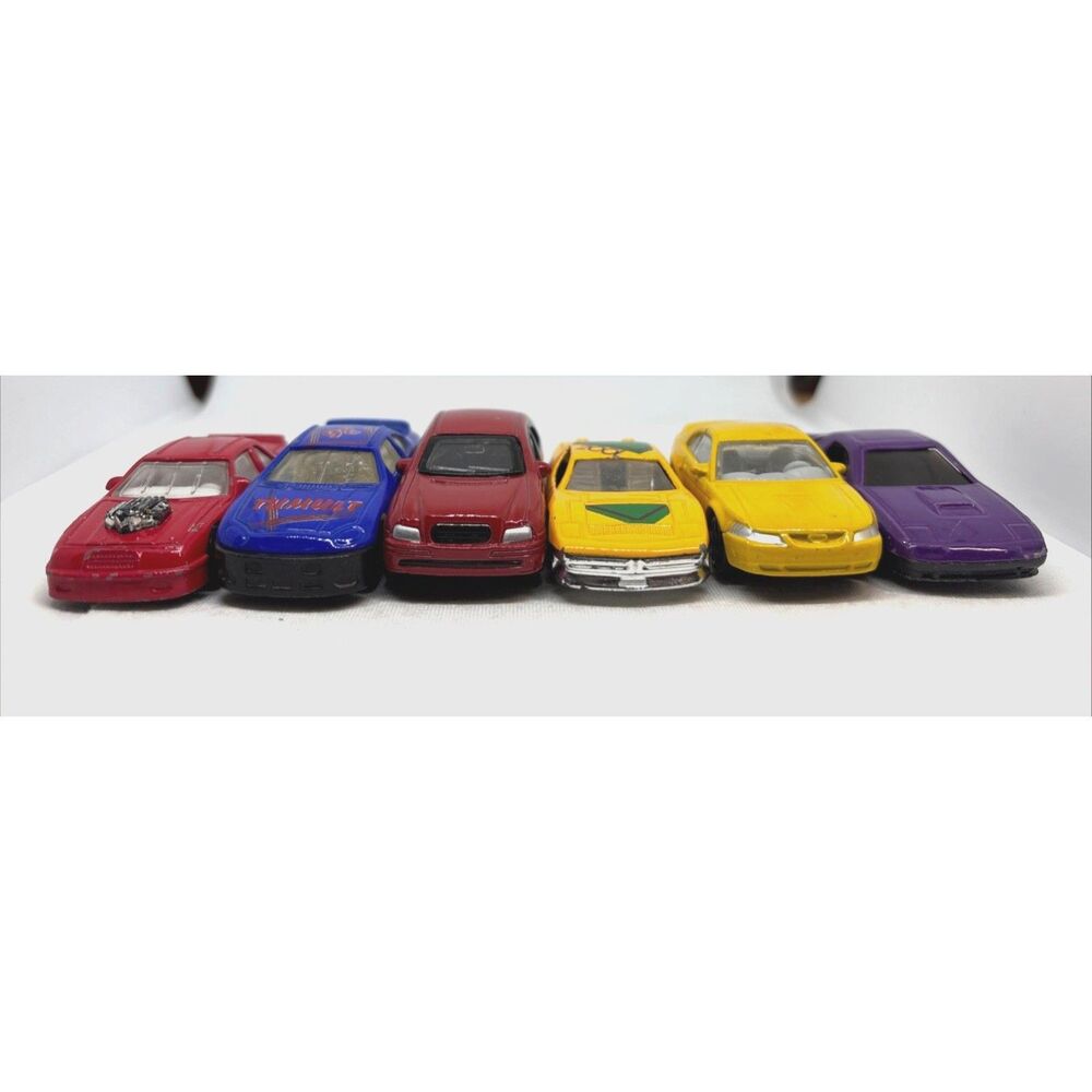 Vintage Car Lot of 6 Die cast Toy Vehicles Play Shows Wear READ DESCRIPTION